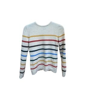 LL Bean Women's Classic Cashmere Sweater, Crewneck Stripe Size S
